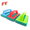Small Household Non-Scratch Cleaning Scrub Brush with Scrubbing Pad Handle