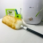 Soft Cleaning Sheepskin Telescopic Wool Duster Long Handled Duster With Extendable Handle
