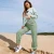 Import Solid Color Casual Streetwear Elastic High Waist Cotton Baggy Sweatpants Women Jogger Pants from China