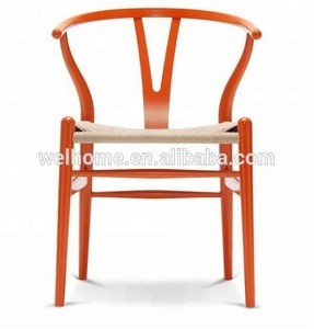 Solid wood wishbone Y back dining chair for restaurant