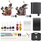 Solong High Quality Body Tattoo 2 Gun Machine Permanent Tattoo Kit Professional