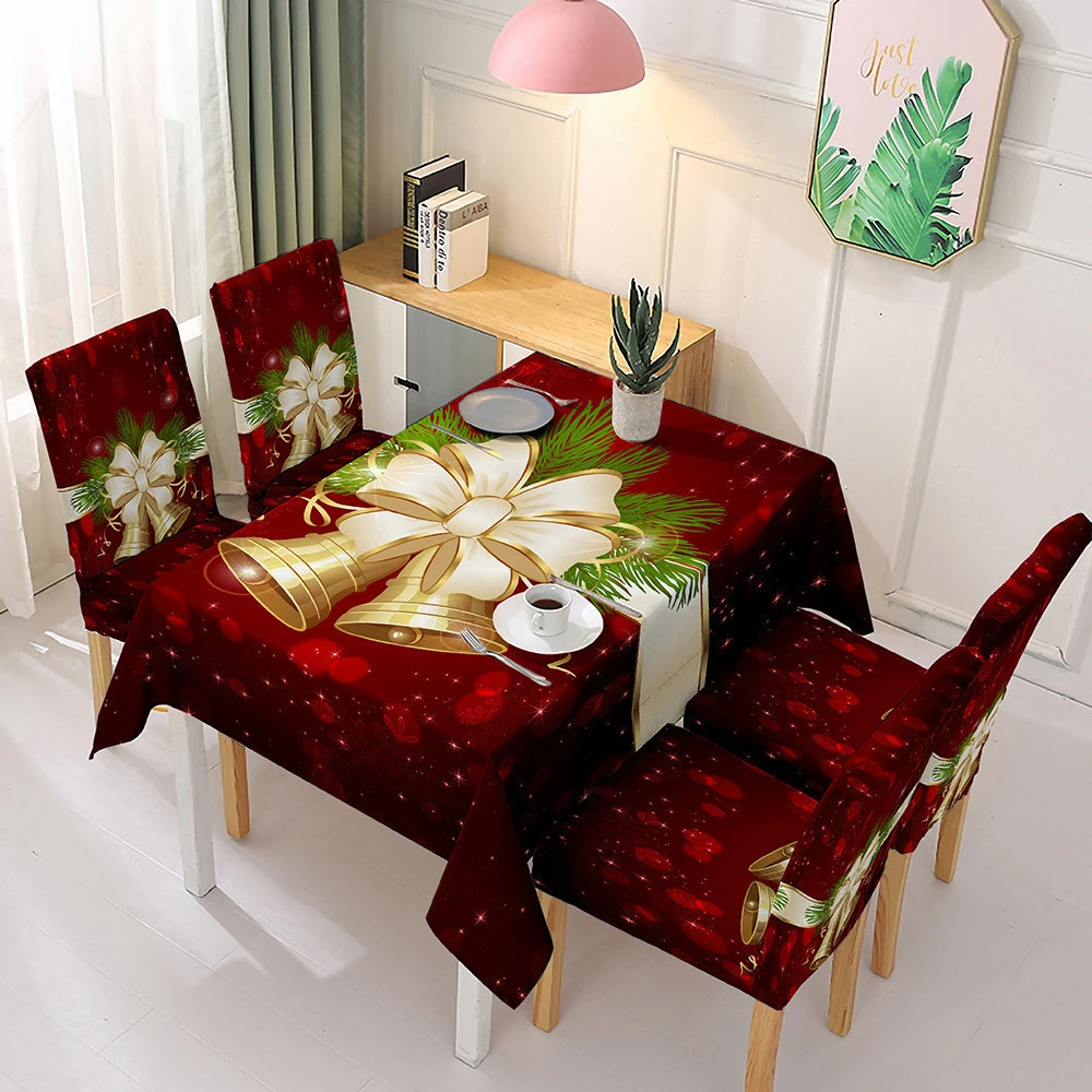 source manufacturer Christmas table cloth chair cover decoration elastic one-piece chair cover waterproof tablecloth