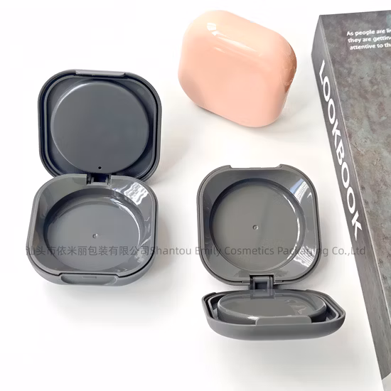 Import Emily Pack Cp1463 Square Shape Compact Powder Empty Case with Mirror Round Inner Tray Face Powder Container Double Layer Cosmetics Wet Powder Case from China