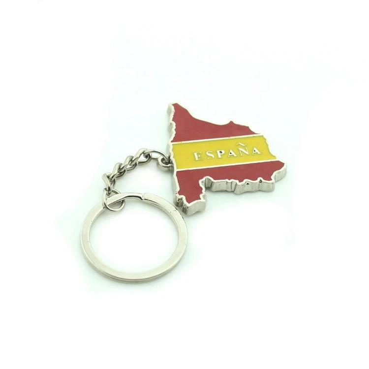 Specialized In Making Country Souvenirs Spain Map Tourist Souvenirs Keychain