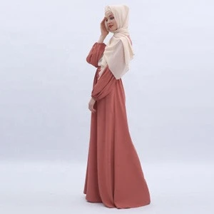 spot solid color fashion maxi middle hot drilling leaves islamic clothing maxi dress black abaya