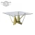 Import Square dinning tables with chairs modern metal leg trestle tempered glass top dining table sets from China