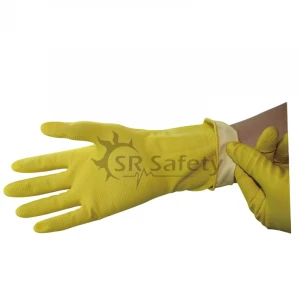 SRSAFETY yellow long rubber household glove