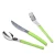 Import Stainless steel 3 piece meal kitchen knife and fork set travel portable tableware supplies from China