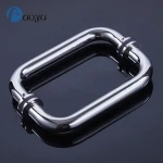 Stainless steel glass door handle D shape commercial double sided door pull handle for glass door