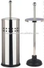 stainless steel toilet plunger with holder