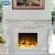 Stone carving of white fireplace mantel