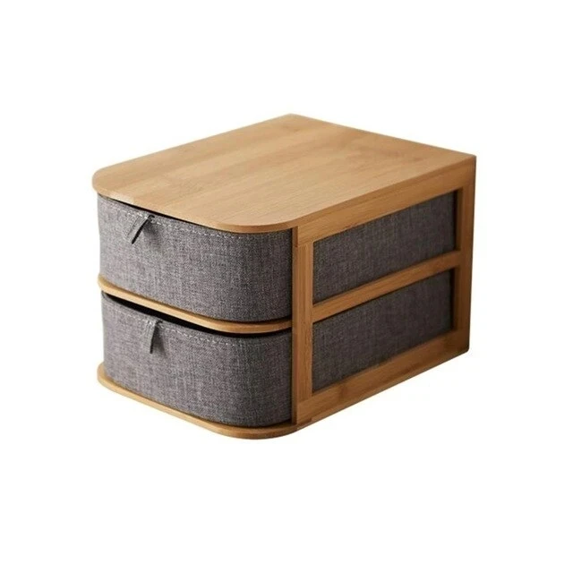 Storage Box Cosmetic Organizer Bamboo Cloth Office Desktop Storage Casket Makeup Storage Container Home Sundry Organiser