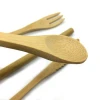 Straw Spoon Fork Knife Bamboo Cutlery Set Flatware