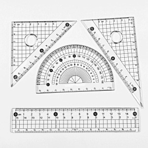 Students Maths Geometry Stationery Ruler Set Squares Triangle Ruler Protractor