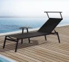 Stylish outdoor aluminum mesh rattan beach chaise sun lounger