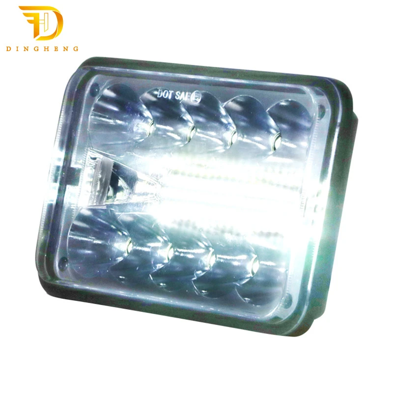 Super Bright Offroad 4x6 Inch LED Headlight Square LED Driving DRL Truck Head Lights