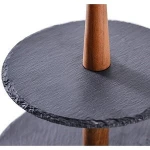 Sushi Plate Cup Cake Holders wooden 3 tier slate cake stand