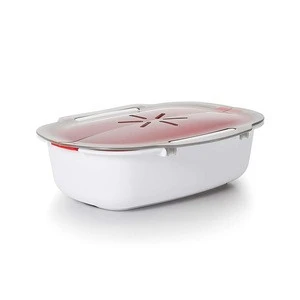 Sweettreats Microwave Steamer Basket Safe Non-toxic Fish Food Microwave Oven Steamer Steaming Dish Made Of Food Grade PP