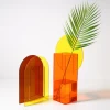 Tabletop Acrylic Neon Heart Vases Colorful Fun Home Decoration Acrylic Vase