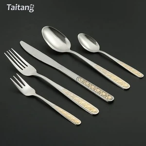 Taitang Hotel Wedding Silver Knife And Fork Flatware Set Wholesale Restaurant Special Cutlery Set Stainless Steel