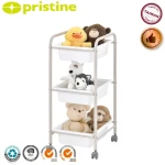 Taiwan home Furniture Manufacturer household small middle big 3-drawer DIY toy storage organizer rolling plastic box with shelf