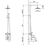 TC1006-4 thermostatic shower faucet,rain head shower faucet,shower bath mixer faucet