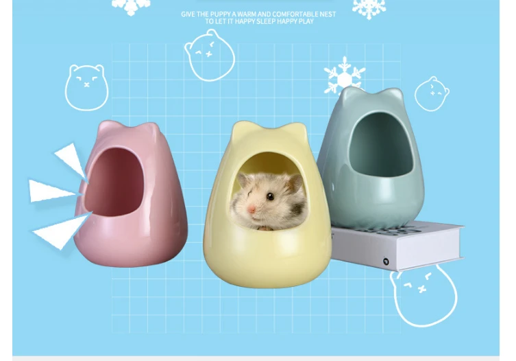 Temperature Lowered Ice Pet Cage Ceramic Cool Hamster Cage Easy Clean Hedgehog Cage