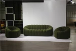 Three Seater Sofa Morden Home Furniture Living Room Boucle Sofas Furniture With Black Painted Metal Leg Frame