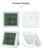 TideLink Tuya Smart home temperature and humidity sensor  ZigBee Bluetooth wifi with backlight alarm clock function
