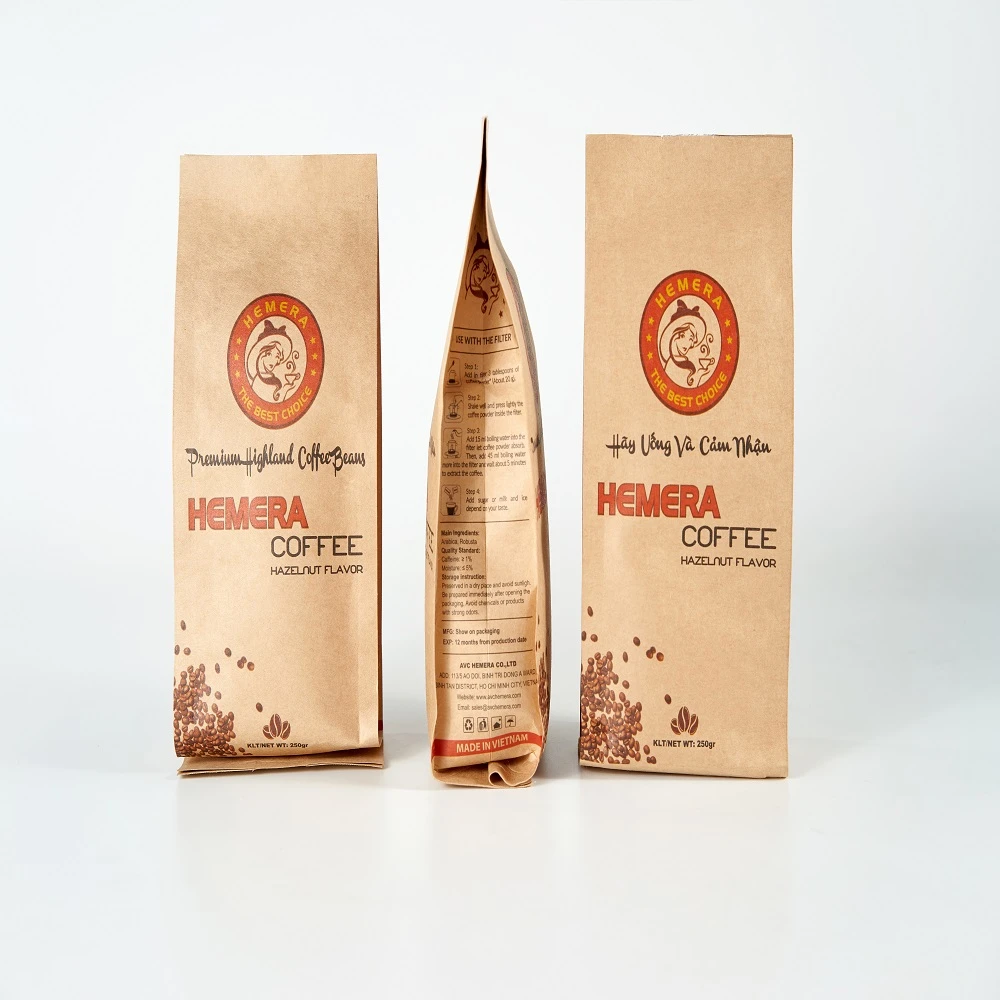 Top Grade Medium Roasted Hazelnut Flavored Arabica and Robusta Coffee From Hemera Brand