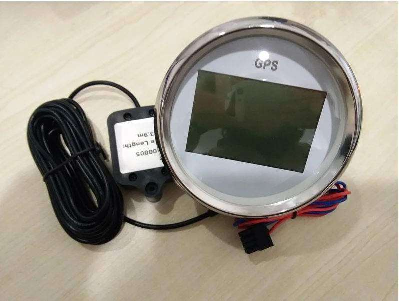 Top Quality!!! 85mm White Digital GPS speedometer speed indicator Speedo Instrument Meter PLG3-WS-GPS (910-00031)