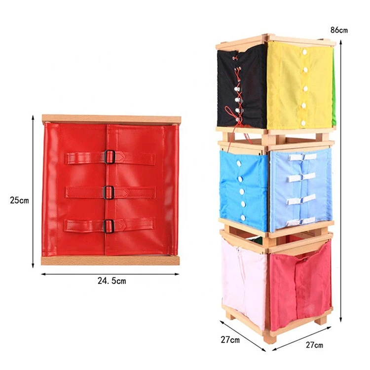 Top Quality Practical Life Materials Wooden Educational Toys Montessori Resources Lacing Dressing Frame