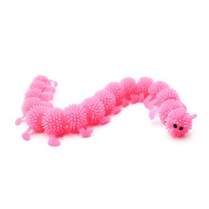 TPR soft animal toy funny worm stretchy toy for capsules