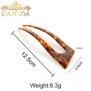 Traditional design acetate u shaped women hair decoration hair stick Chinese style hair pins