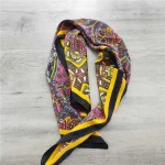 Traditional Pattern High Quality Digital Printing 12mm Pure Silk Satin Scarf with Machine Sewing