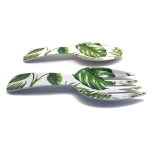 Tropical plant pattern Melamine Serving Salad fork spoon set
