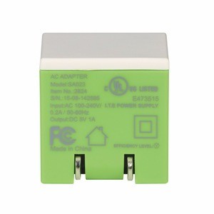 UL Listed Diagonal AC Adapter - has overload and short-circuit protection and comes with your logo