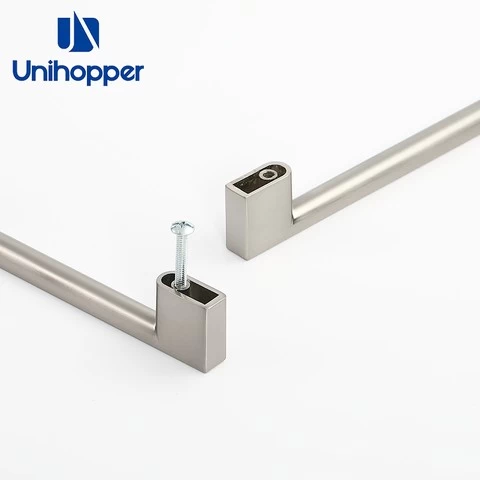 Unihopper Manufacturer Wholesale Zinc Alloy Brushed Nickel Wardrobe Kitchen Cabinet Handle
