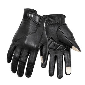 Unisex Motorcycle Leather Riding Gloves Waterproof Touch Screen