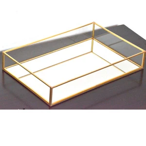 vintage small containers cosmetic keepsake jewelry display mirror glass makeup box