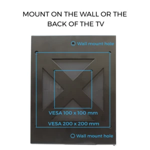 Wall Mount for Xbox One S Black Mount on the wall or on the back of the TV