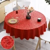 Waterproof Tablecloth, Round Heavy Duty Table Cloth, Wipeable Table Cover for Kitchen and Dining Room