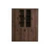 Wesome the glass door  brown oak industrial lock bookcase cupboard filing cabinet with glass door