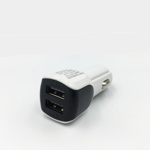 white and black color 1A 2.4A dual USB port quick charging electric car charger for iphone samsung