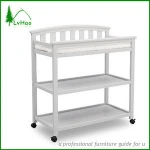 White color very safety solid wood baby diaper changing table
