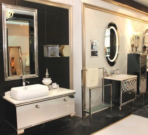 White Silver Purple Golden Black Bathroom Vanity Cabinet