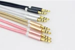 Wholesale 1m Nylon audio cable 3.5mm Male to Male Aux Cable video cable