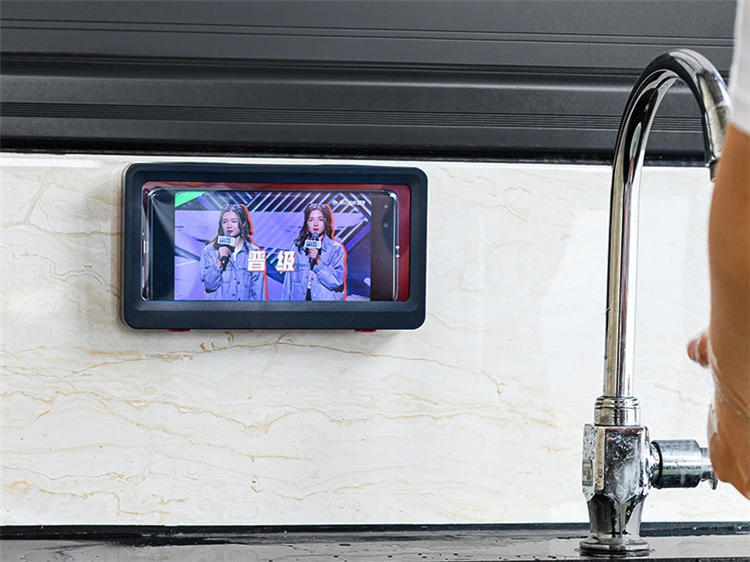 Wholesale Bathroom Waterproof Phone Shower Holder Adhesive Wall Mount Anti Fog Shower Cell Phone Holder