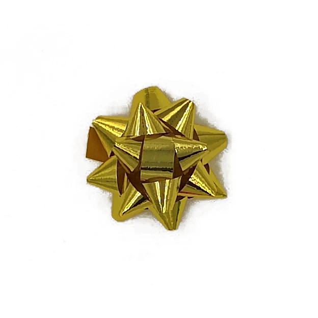 Wholesale Christmas Decoration Metallic Color Plastic Gift Wrap Ribbon Star Bow