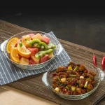 Wholesale crystal look 10 inch Glass baking dish microwave oven-safe glass baking trays